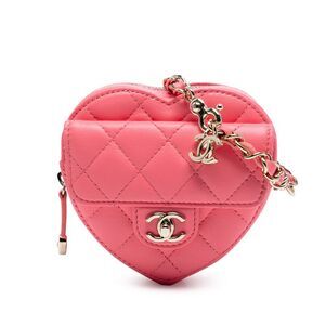 Chanel Mini Lambskin Cc In Love Heart Crossbody